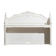 Front view of Cinderella antique white and gray rub-through birch veneer writing hutch