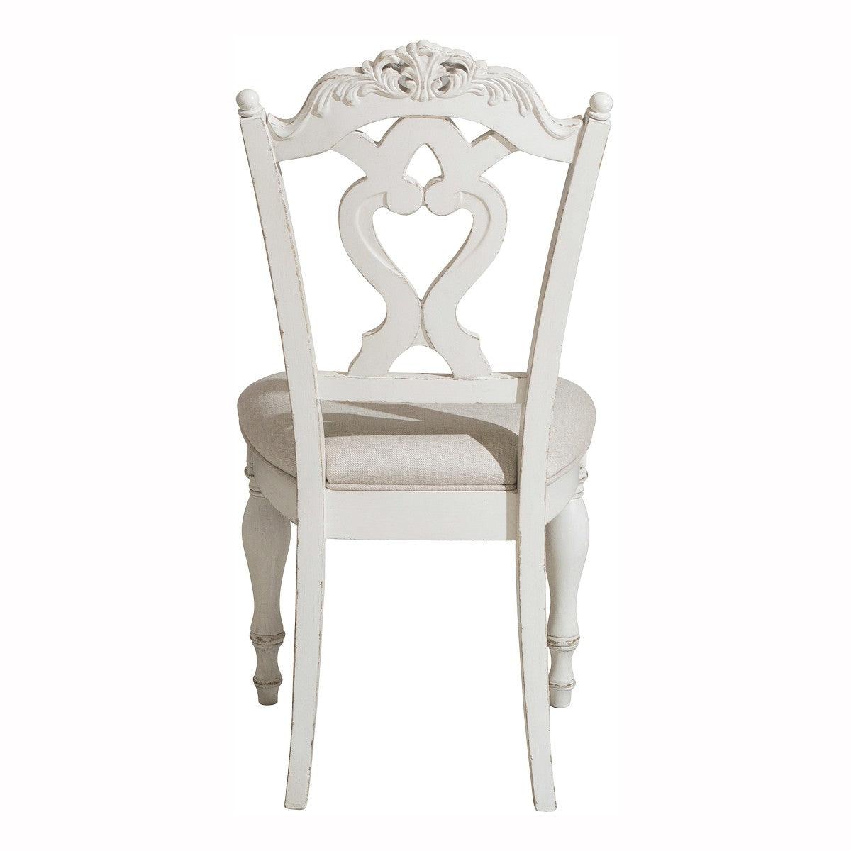Back view of Cinderella Gray Traditional Wood Frame Fabric Writing Desk Chair