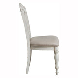 Side view of Cinderella Gray Traditional Wood Frame Fabric Writing Desk Chair