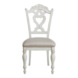 Cinderella Natural White Fabric Upholstered Youth Desk Chair front view