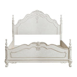 Cinderella full bed antique white gray rub-through front view