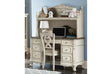 Cinderella Gray Floral Motif Writing Desk with Hutch front view