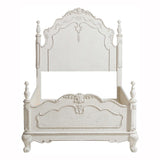 Cinderella Twin Bed front view showing curved headboard and footboard with floral carvings