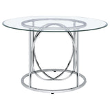 Levy 48-inch Round Glass Top Dining Table Chrome — product image 2