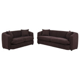 Delroy 2-Piece Stationary Sofa Set in Aubergine Polyester — product view