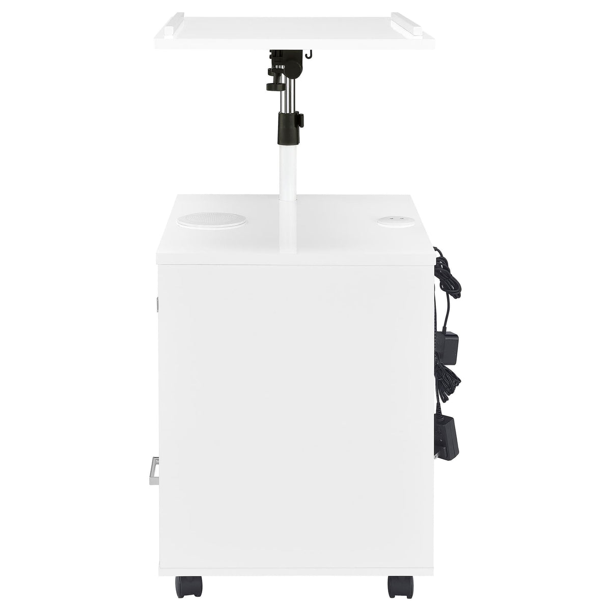 Lerma 1-Drawer Adjustable Tray Top Nightstand with Speaker White High Gloss — product image 10
