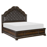 Side angle of Beddington king bed highlighting detailed molding and footboard