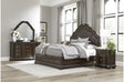 Main view of Beddington Dark Cherry Faux Leather Tufted Sleigh Bed