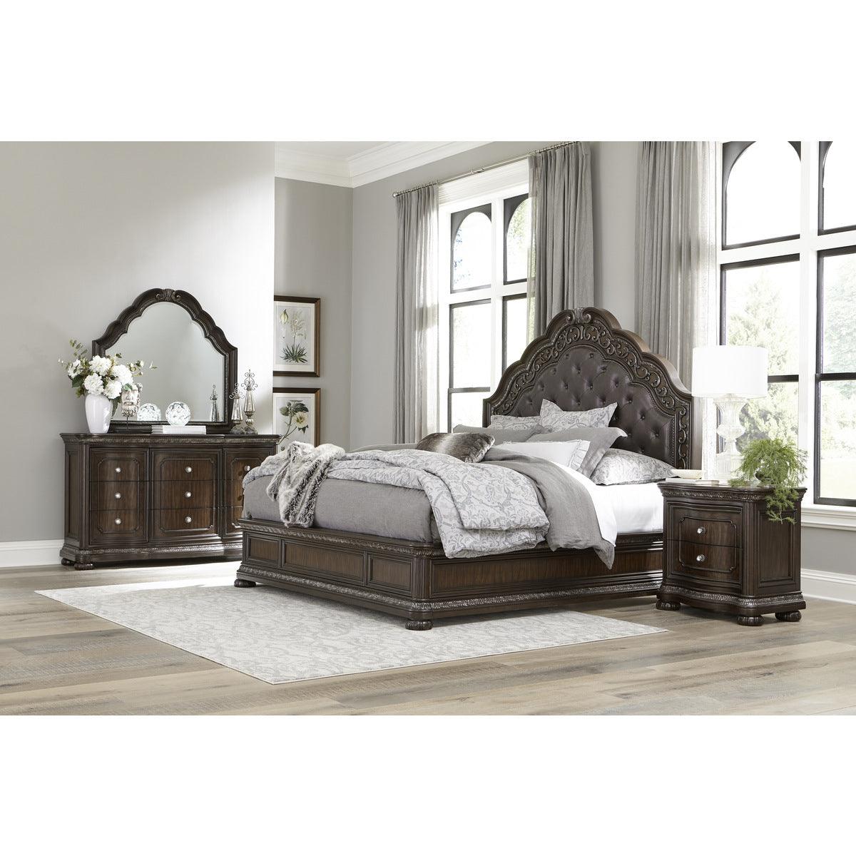Top view of bed frame wood grain and finish