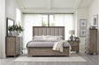 Newell Gray Two-Tone Fabric Upholstered Panel Bed main view