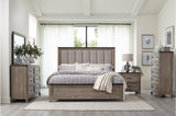Newell Gray Two-Tone Fabric Upholstered Panel Bed main view