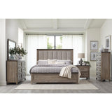 Detailed view of Newell bed's footboard and wood finish