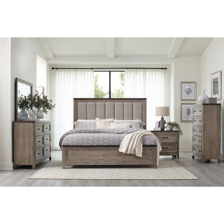 Top view of headboard and wood frame of Newell King Bed