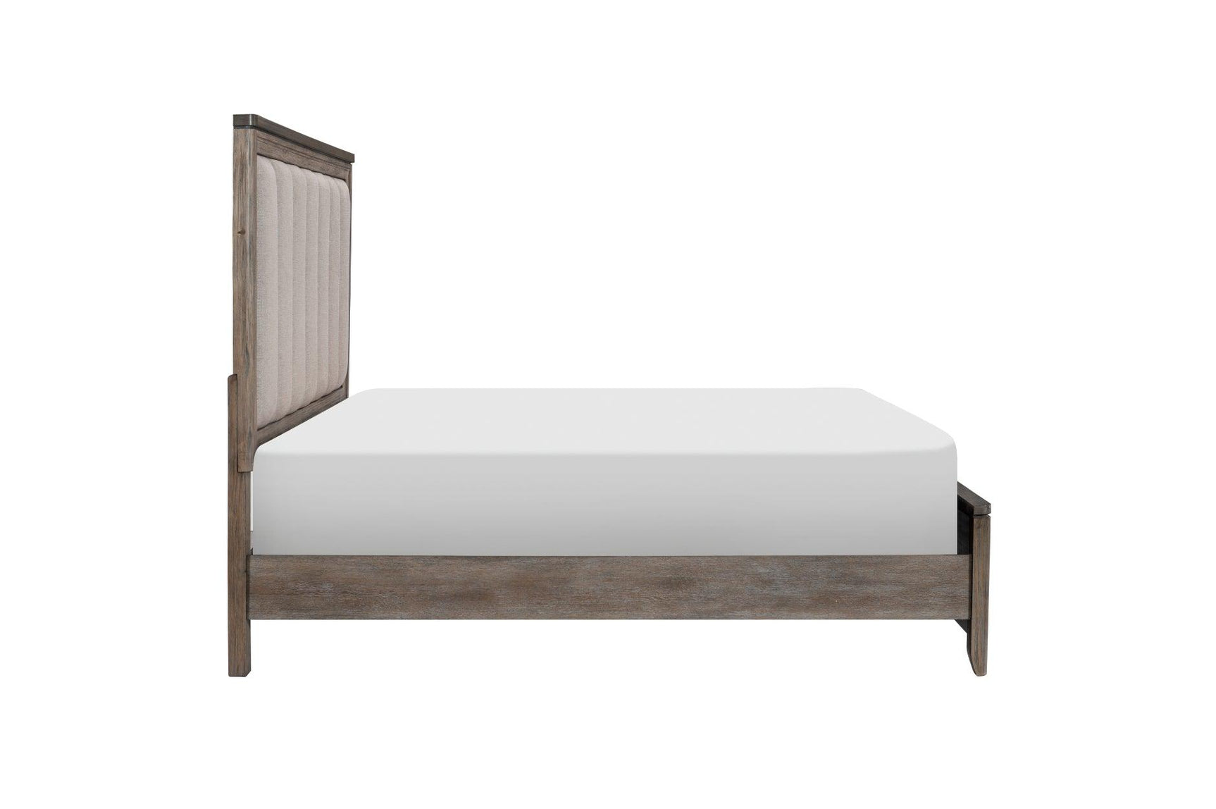 Main view of Newell Gray Two-Tone Fabric Upholstered Panel Bed