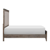 Newell Light Brown Fabric Upholstered Queen Bed, side profile