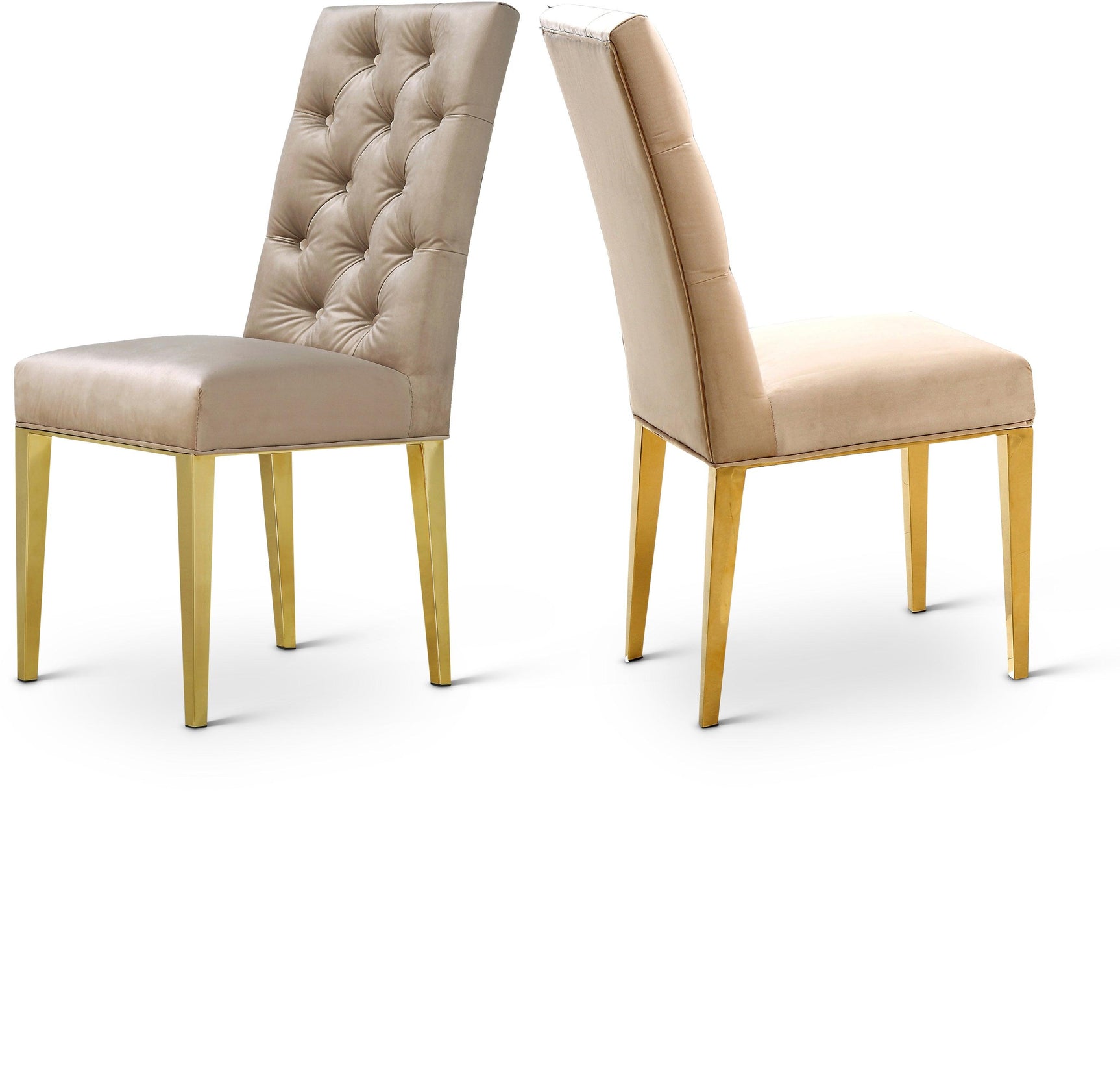 Capri Beige Velvet Dining Chair - Ella Furniture