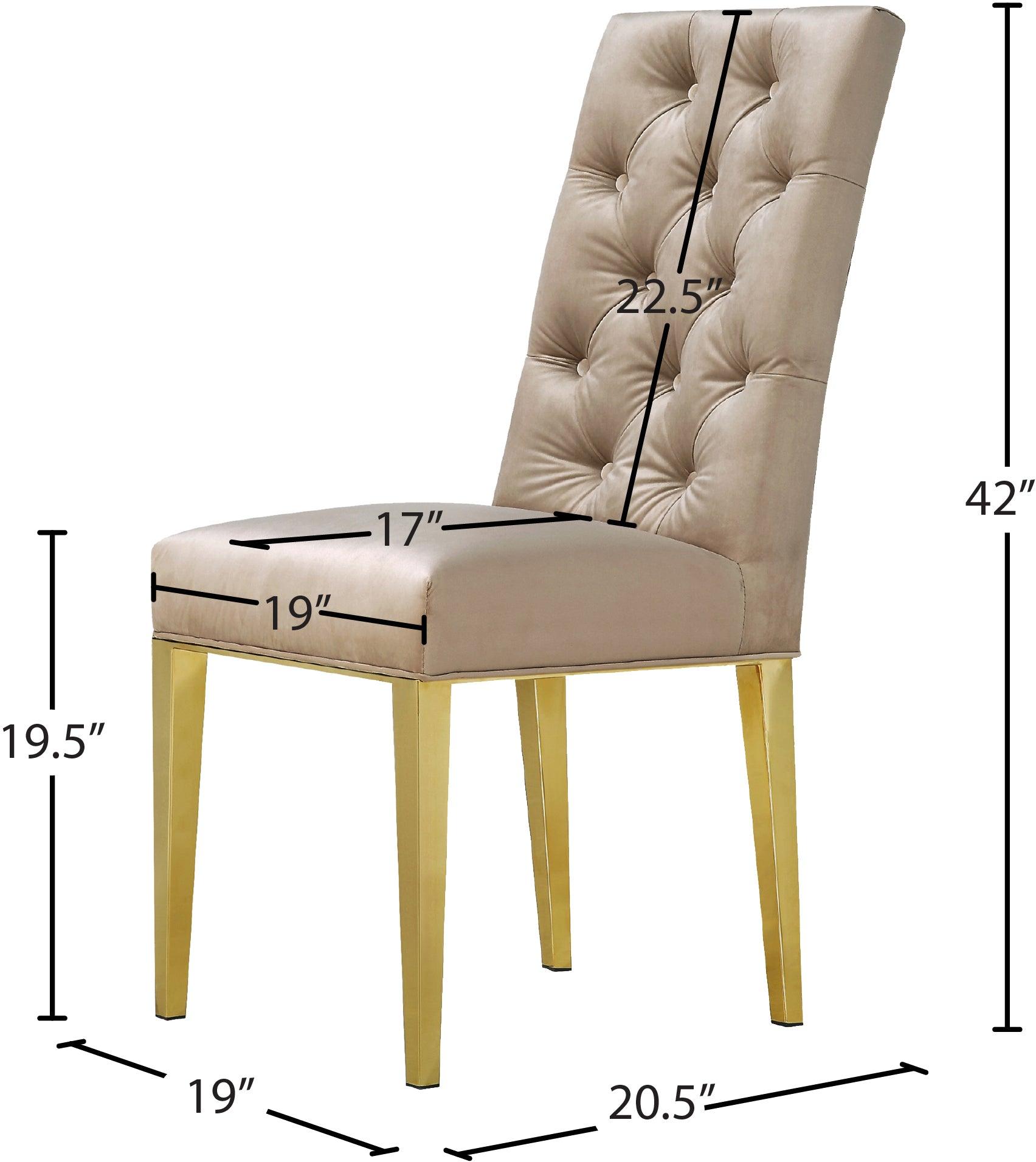 Capri Beige Velvet Dining Chair - Ella Furniture