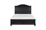 Side view of Herman Charcoal Brown upholstered bed