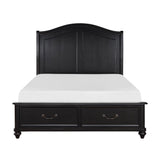 Herman Charcoal Brown Upholstered King Platform Bed front view