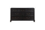 Nightstand next to Herman Charcoal Brown upholstered bed