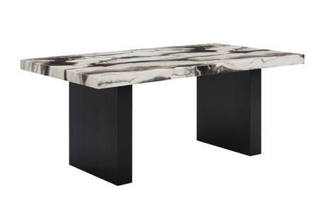 main view of Vega dining table with legs