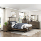 Top view of platform bed slats and rails