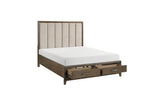 main view of Cambridge Brown Upholstered Storage Bedroom Set bed