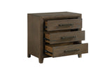 side view of Cambridge Brown Upholstered Storage Bedroom Set bed