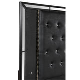 Aveline Black Faux Alligator Faux Leather Upholstered Queen Bed illuminated LED lighting detail