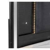Aveline Black Faux Alligator Faux Leather Upholstered Queen Bed lighting switch detail