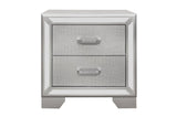 Main view of Aveline Silver Faux Leather Upholstered Tufted Panel Bedroom Set bed