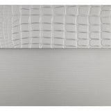 Aveline Silver Embossed Wood Engineered Wood Faux Leather Upholstered Tufted LED Queen Panel Bed - Ella Furniture