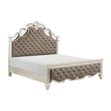 Ever Champagne Upholstered Tufted Queen Panel Bed side view