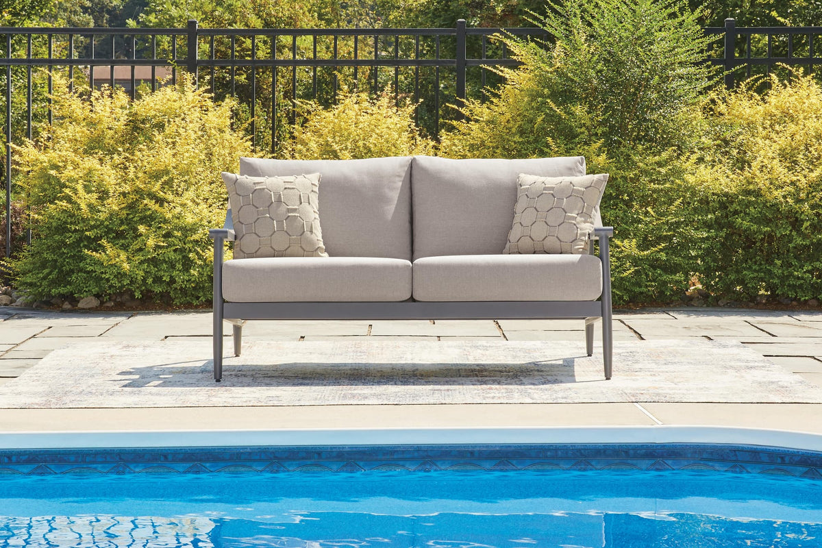 Ocean Gray Beach Outdoor Sofa and Loveseat with Coffee Table Set — product image 11