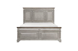 Side view of Marquette Gray panel bed