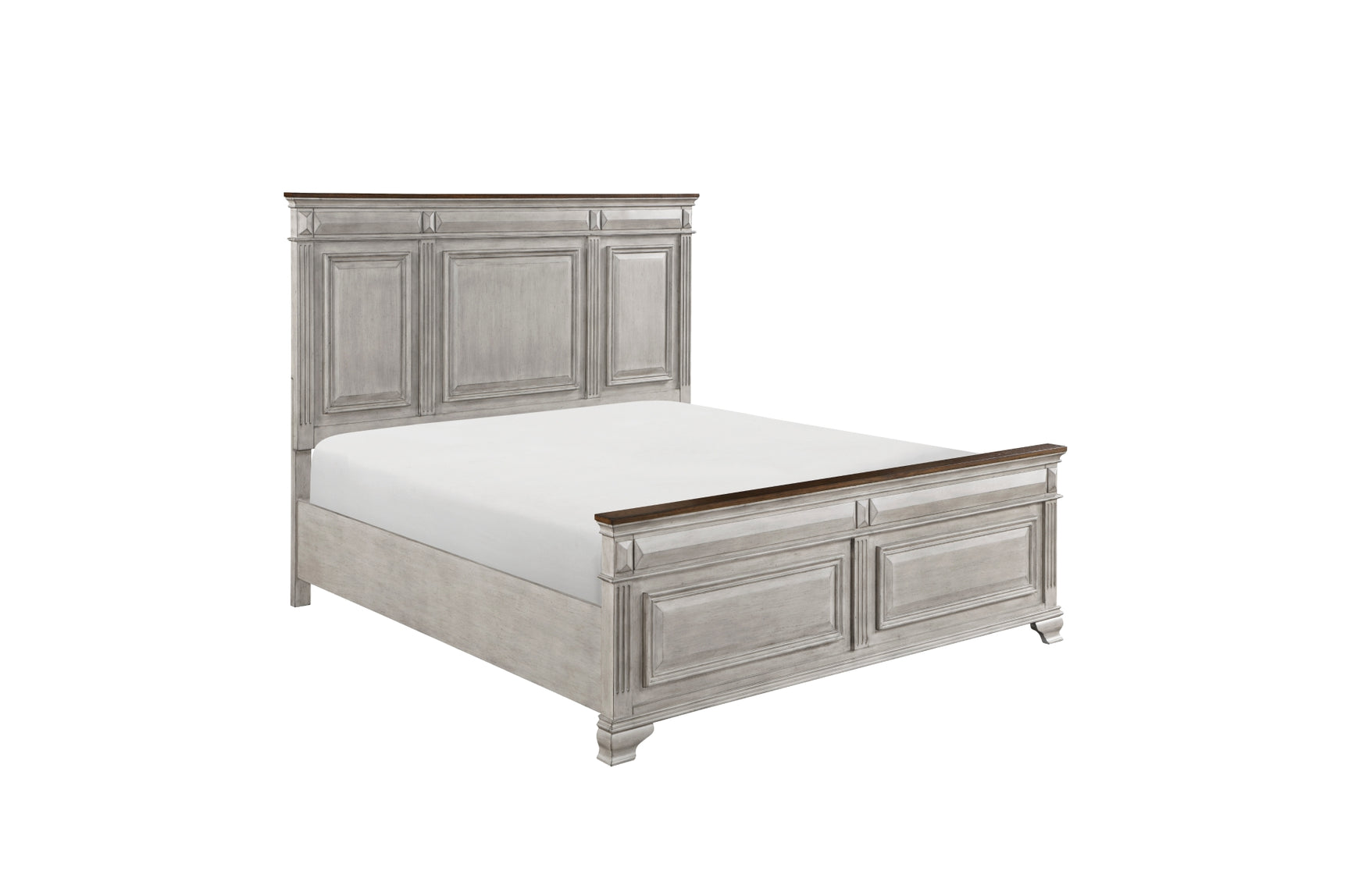 Bedroom setup with Marquette Gray panel bed