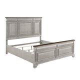 Side profile of Marquette oak veneer queen bed