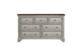 Main view of dresser and chest in Marquette Gray set