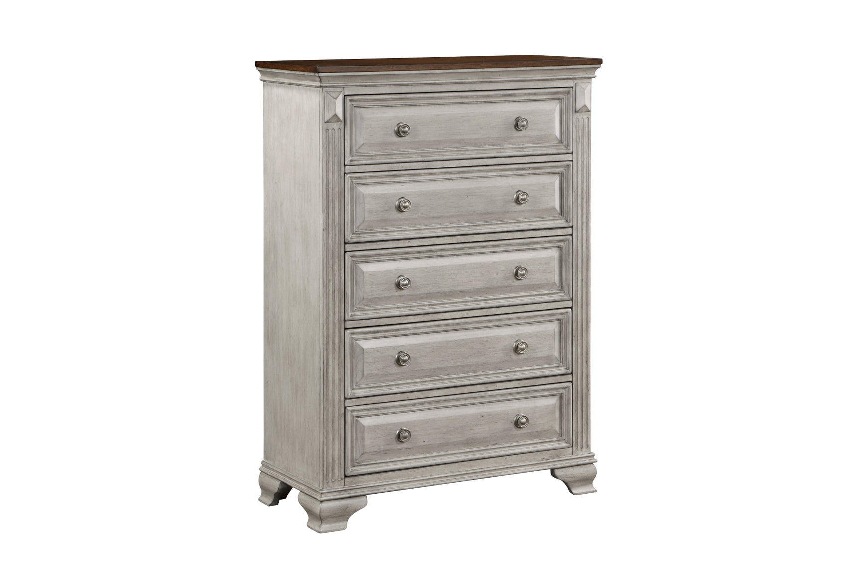 Detailed front panel of dresser