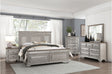Front view of Marquette Gray panel bed in gray finish
