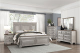 Front view of Marquette Gray panel bed in gray finish