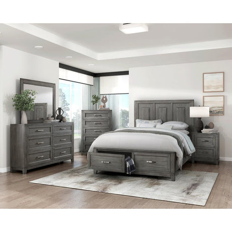 Garretson Gray Queen Storage Platform Bed full view
