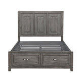 Garretson Gray Queen Storage Platform Bed footboard close-up
