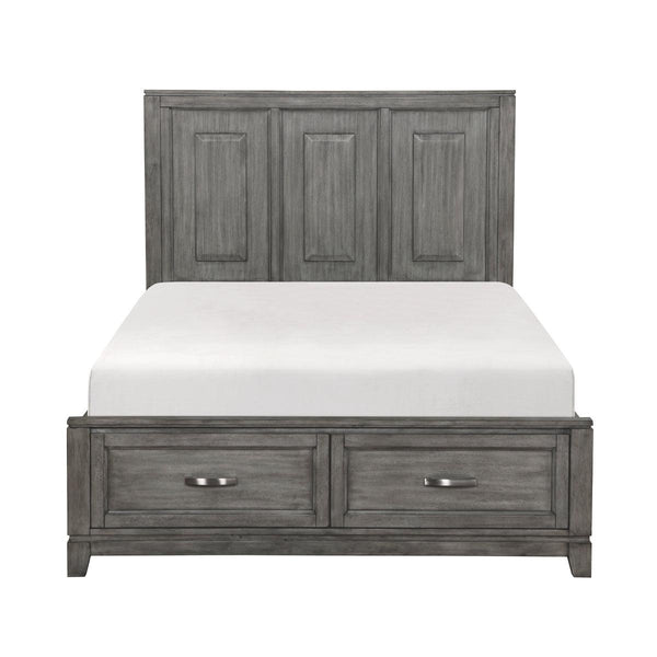 Garretson Gray Queen Storage Platform Bed front view