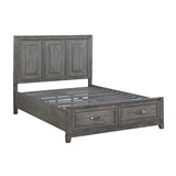 Headboard view of Garretson Gray Storage King Platform Bed in gray finish