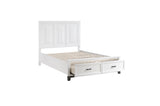 Side view of Garretson White Storage Platform Bedroom Set bed