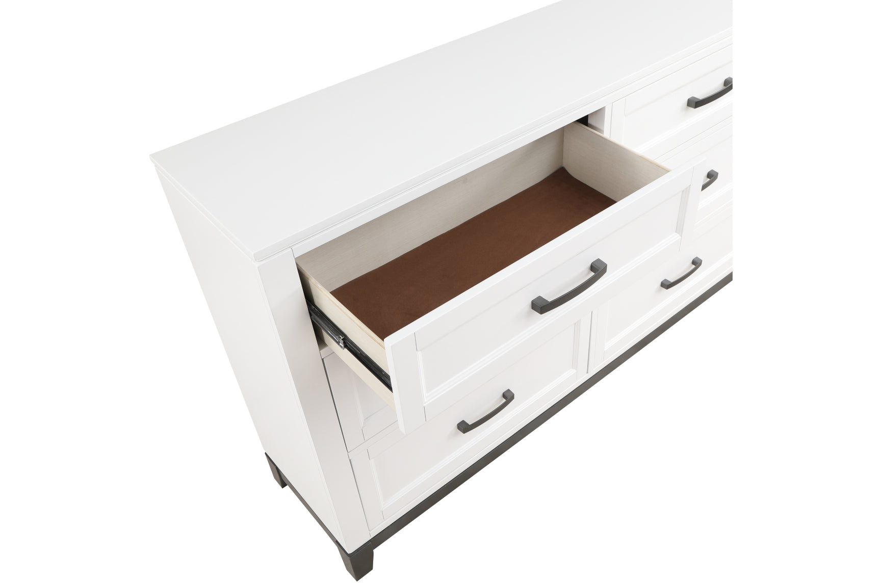 Garretson White Storage Platform Bedroom Set showing bed with storage drawers