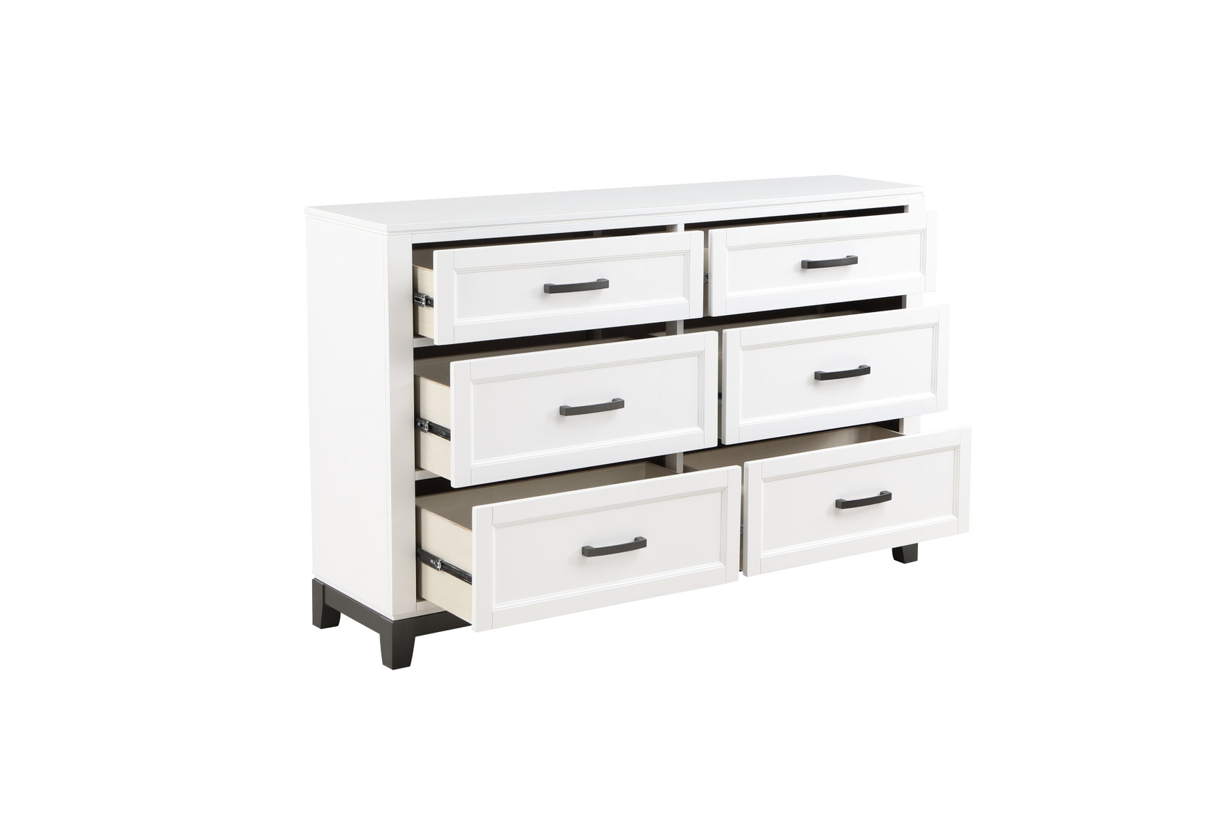 Side view of Garretson White Storage Platform Bedroom Set bed