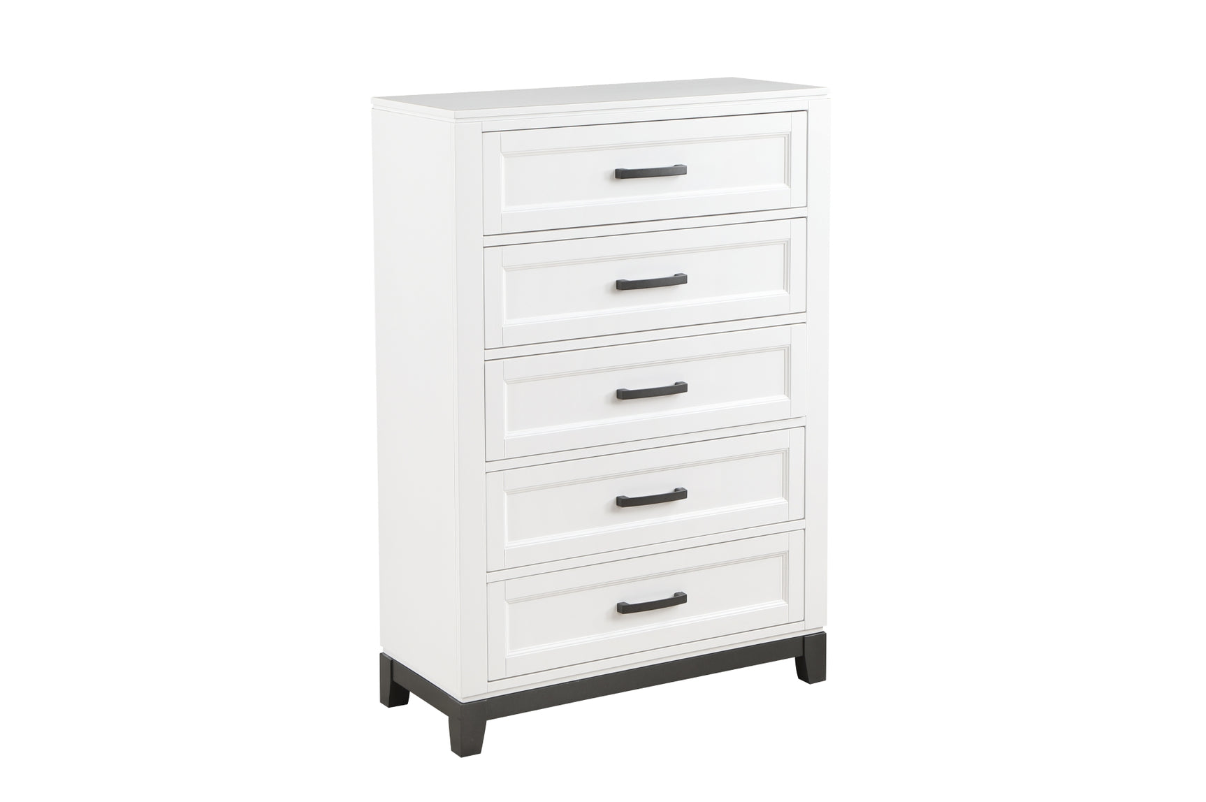 Garretson White Storage Platform Bedroom Set showing bed with storage drawers