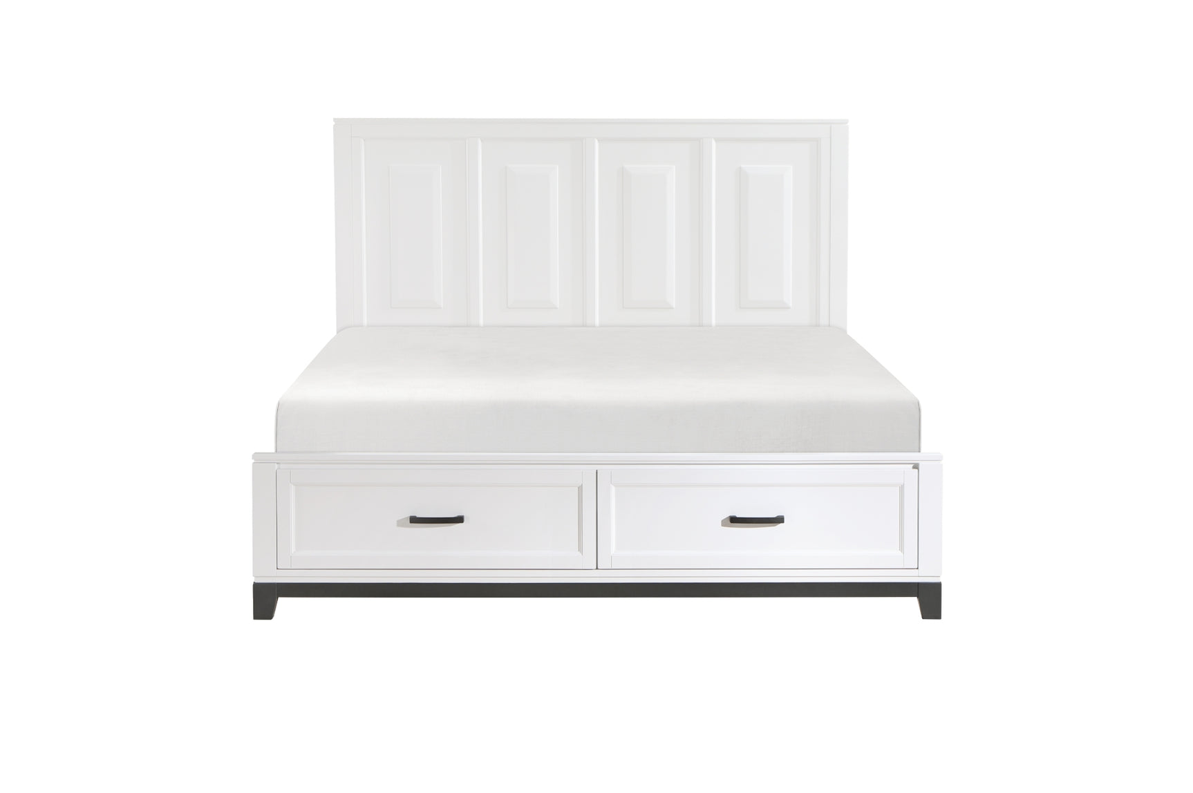 Bedroom view of Garretson White Storage Platform Bedroom Set bed